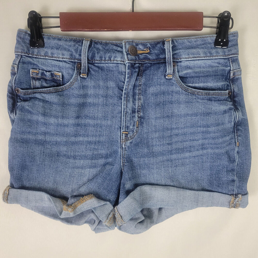 Old Navy Denim Shortsโ Womens 2 Blue Jean High Rise Cuffed Hem Medium Wash